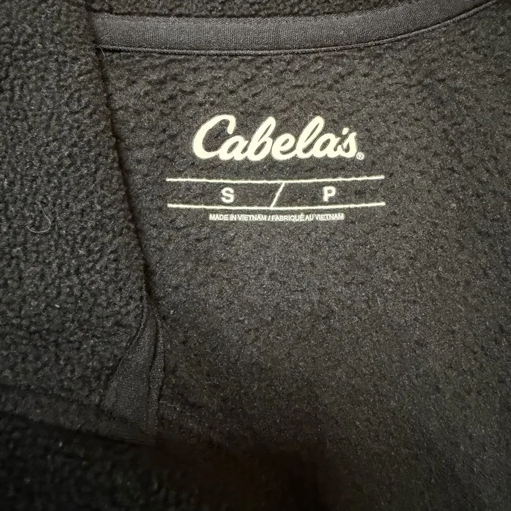Cabelas size small black fleece quarter zip up jacket.